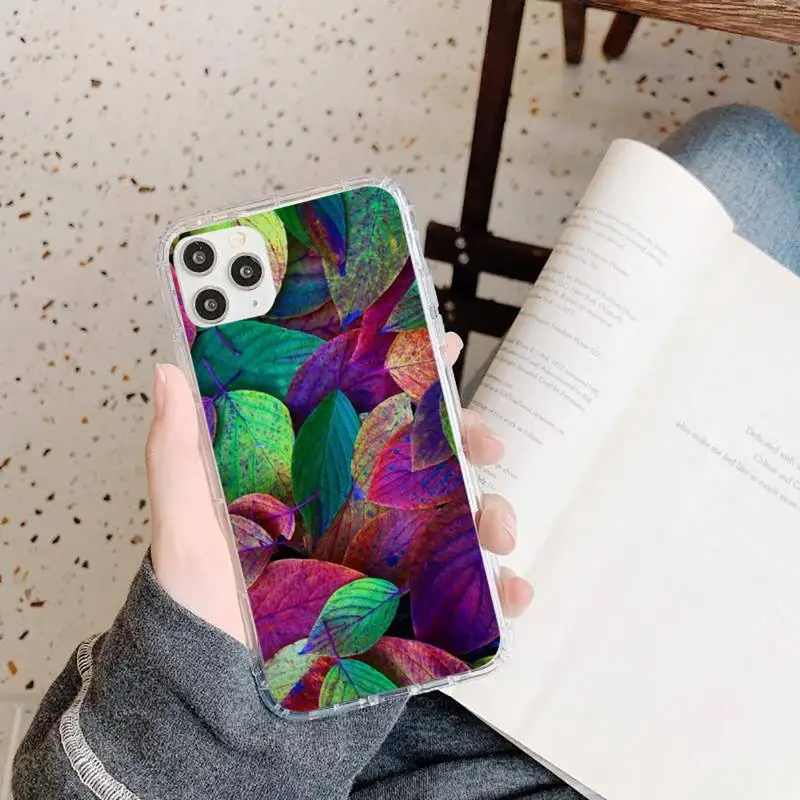 

Leaf ladybug green Phone Case Transparent for iPhone 11 12 mini pro XS MAX 8 7 6 6S Plus X 5S SE 2020 XR