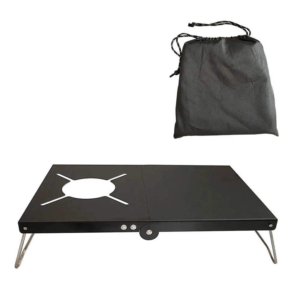 Кемпинговый стол складной кронштейн для плиты держатель из алюминиевого сплава с изоляцией от тепла и сумкой для хранения на открытом воздухе.