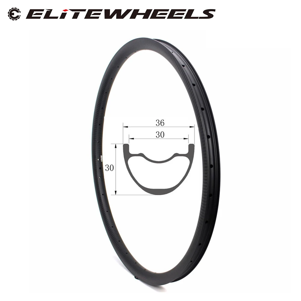 

ELITEWHEELS 650B Mtb Carbon Fiber Rim 430g 27.5er Mountain Bicycle Rim 36mm Width 30mm Depth Hookless Cross Country All Mountain