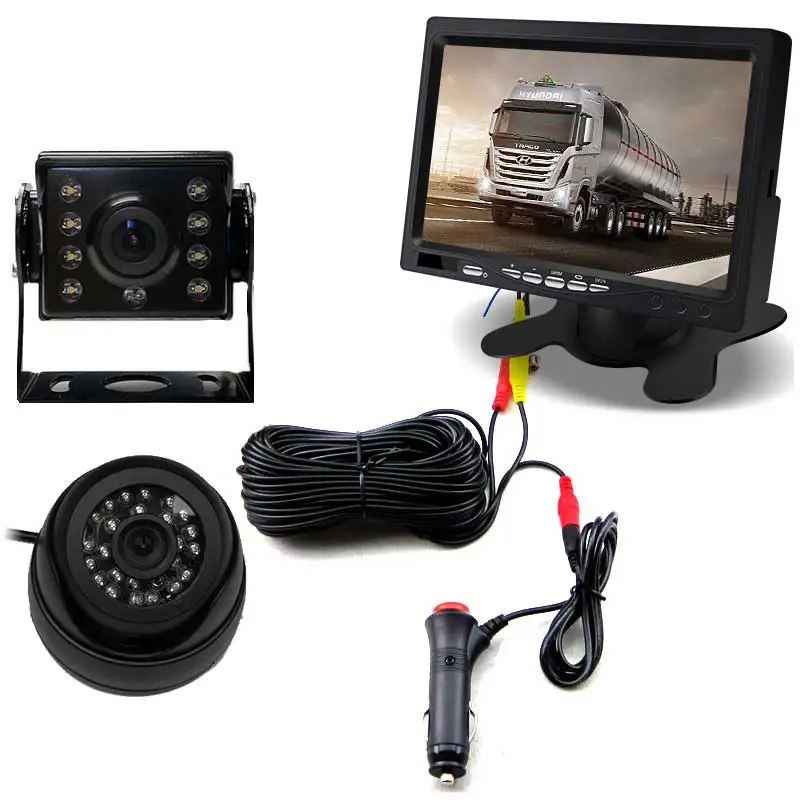 저렴한 자동차 후면 대시 캠 자동차 모니터 주차 센서에 대 한 Cctv 카메라 Lcd 7 인치 무선 자동차 반전 키트 + AHD 카메라