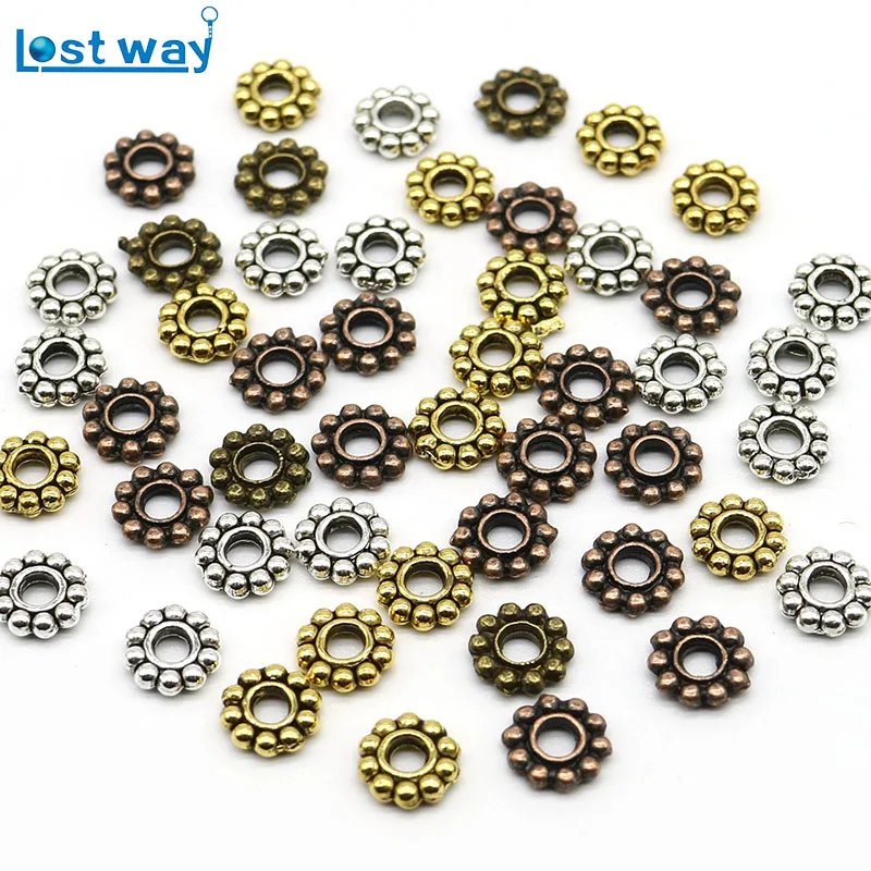 Новинка 6 мм оптовая продажа 100 шт. разделительные бусины в виде цветка ромашки