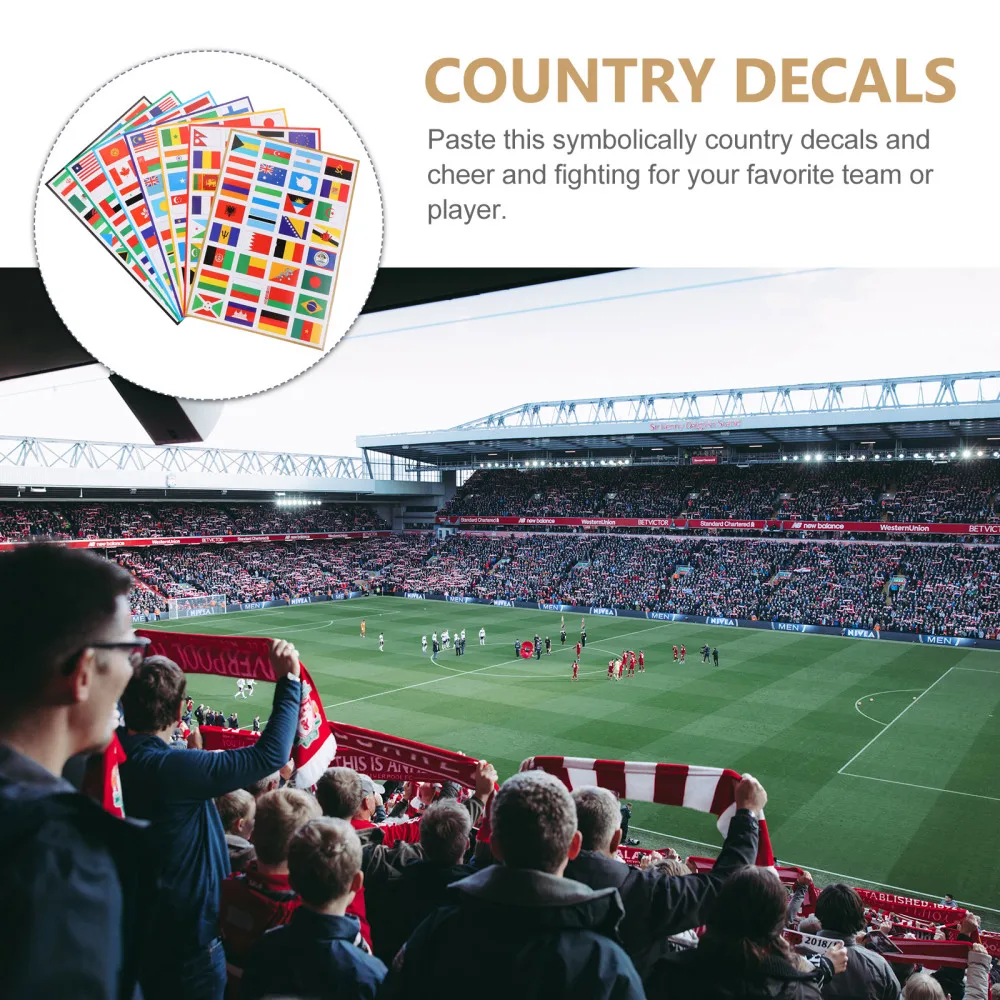 

7 Sheets of Country Stickers Football Flag Stickers (Mixed Styles)