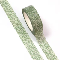 10pcslot 15mm10m new arrival spring green leaves decorative washi tape diy scrapbooking masking tape school office supply