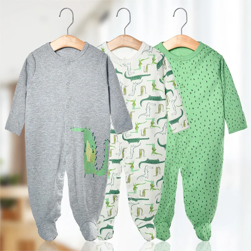 

JO&MI 2020 winter baby new design pure cotton one-piece pajamas, baby comfortable sleepwear, baby jumpsuit, 3pcs/set