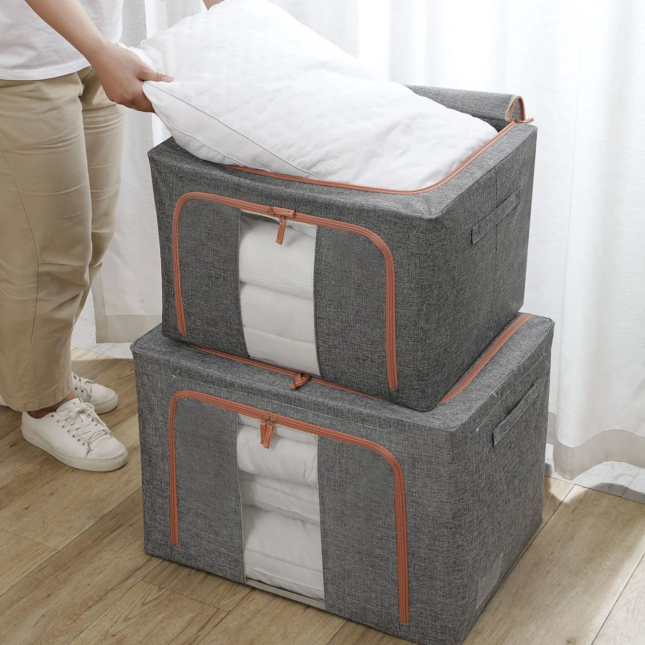 

22L тканевые ящики для хранения большого домашнего гардероба, ящик для хранения одежды для общежития, Студенческая коробка для одежды