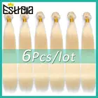 613 пряди прямых светлых человеческих волос, индийские 6 шт.лот, волосы без повреждений, волнистые пучки, медовая блондинка, 100% человеческие волосы для наращивания