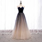 Женские свадебные вечерние платье размера плюс V образным вырезом длинное торжественное вечернее платье пикантные туфли с низким вырезом на спине, вышитое бисером атласное вечернее платье