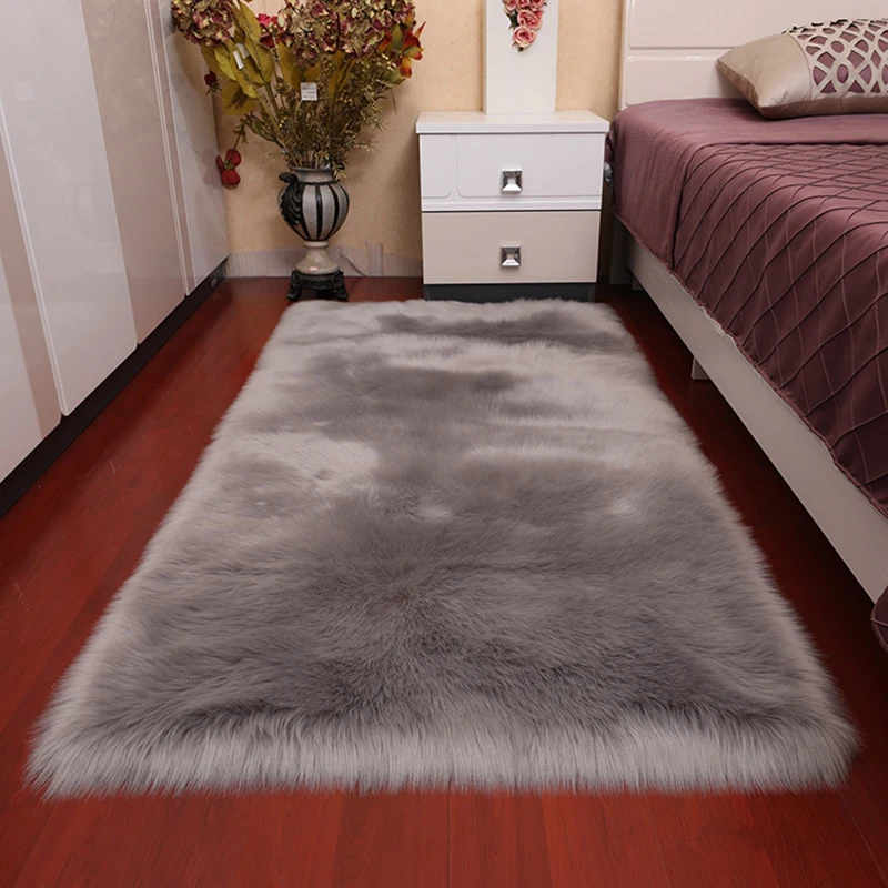 

Thick Faux Fur Carpet for Living Room Plush Rug Child Bedroom Fluffy Floor Carpets Bedside Home Decor Area Rugs Soft Velvet Mat