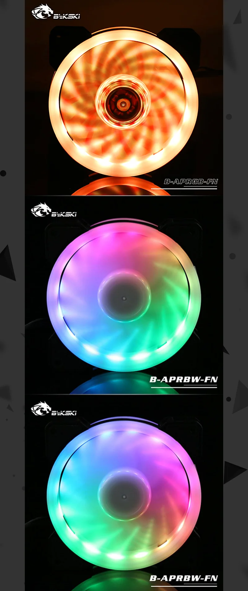 Bykski B-APRGB-FN, B-APRBW-FN Halo fan Symphony RGB, RBW 12 см 5 в 12 В светодиодный светильник меняющий цвет вентилятор водяного охлаждения компьютера Colin