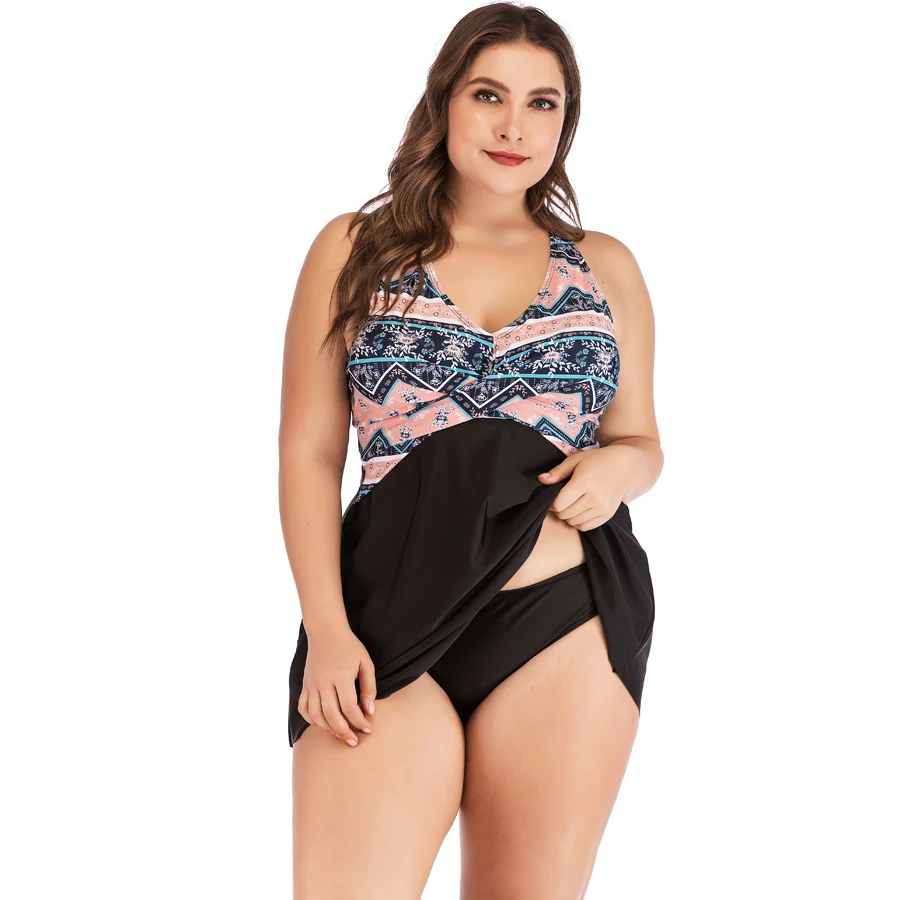 Плюс размер 5XL одежда для плавания Женский Большой костюм купальник Танкини из