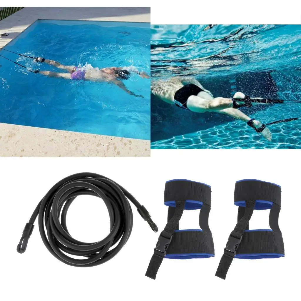

Stationary Swimming Pool Ankle Strap Swim Lap Training Exerciser Belt Set Harness Static Swimming Belt Resistance Bands 2020 New