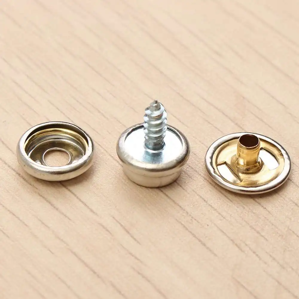 

62pcs Stainless Steel Snap Fastener 5/8" Self-Tapping Turnbuckle Screw Snap Button Studs With Installation Tool