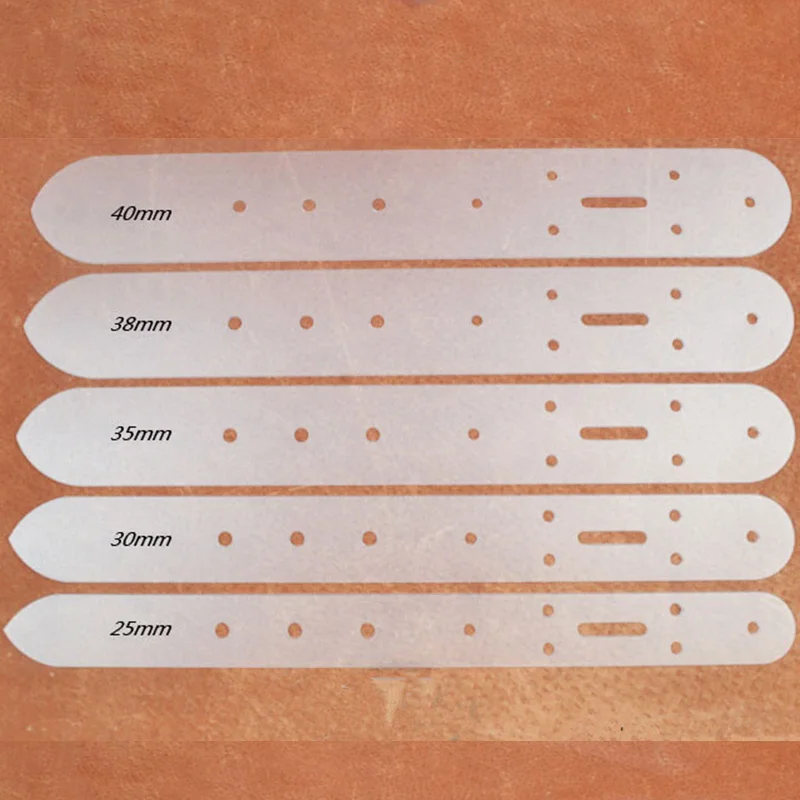 Пластиковый инструмент для кожи DIY полупрозрачный шаблон отверстия ремня 5