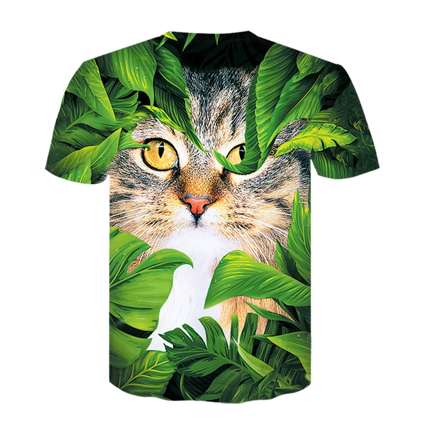 

Explosive 3D big flower cat pattern printing boy girl T-shirt 3D printing short sleeves can be customized