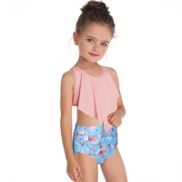 the new european and american childrens swimsuit with double flying edge for girls