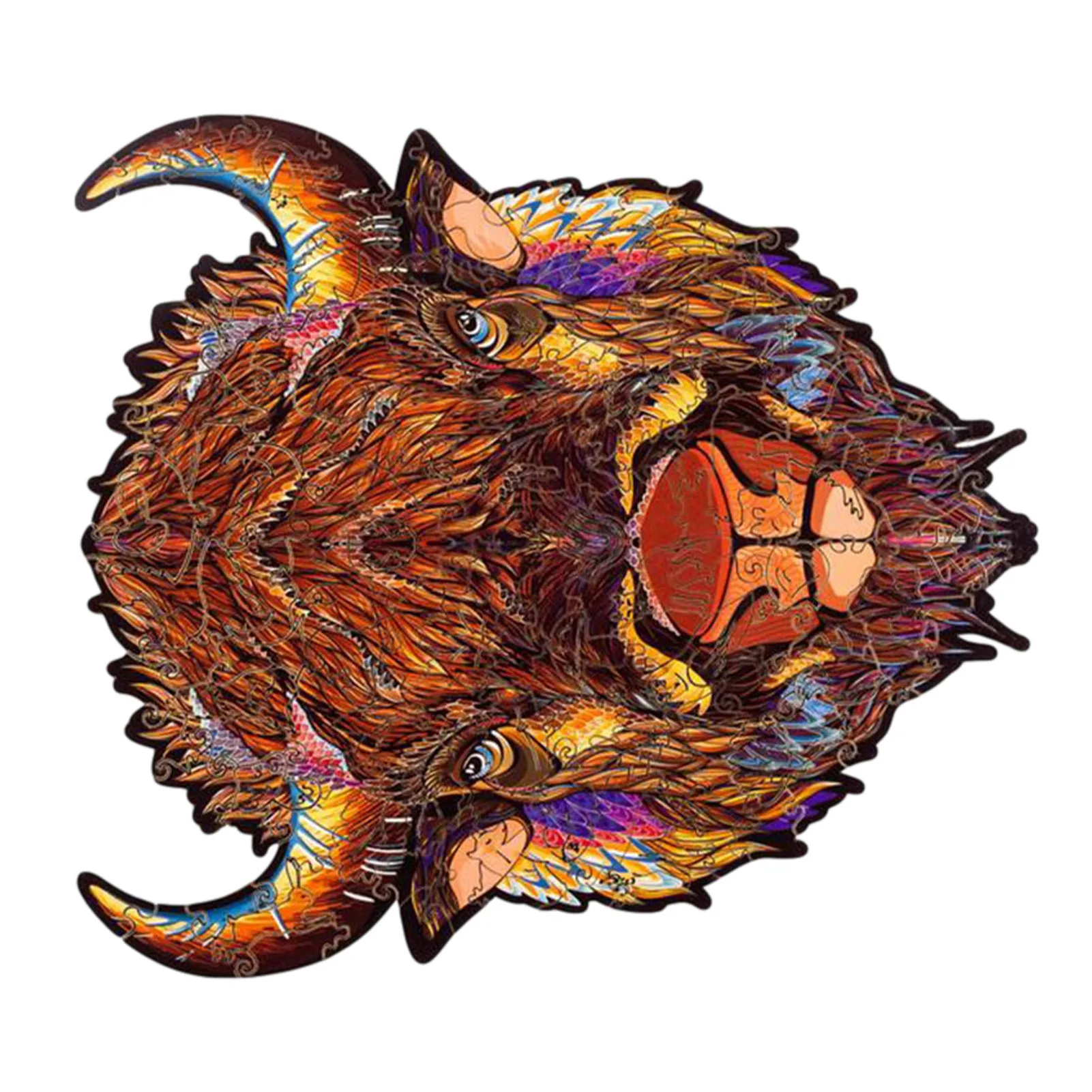 

Wooden Jigsaw Puzzle Unique Shape Mysterious Animal Puzzles Toys for Children Adults Brain Training Educational Puzzle Toys Gift
