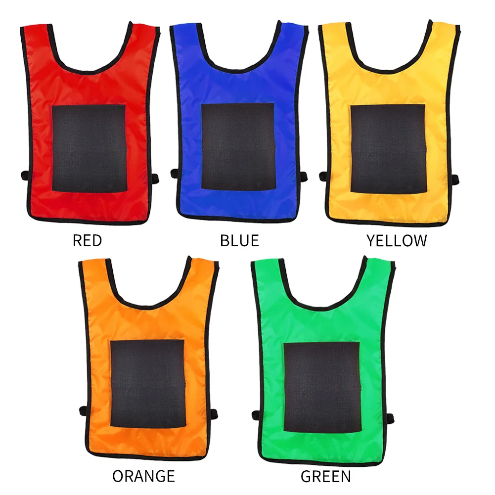 

5pcs Sticky Ball Throwing Vest Children Ball Sticky Jersey Vest Waistcoat Kindergarten Parent Child Outdoor Sport Game Toys