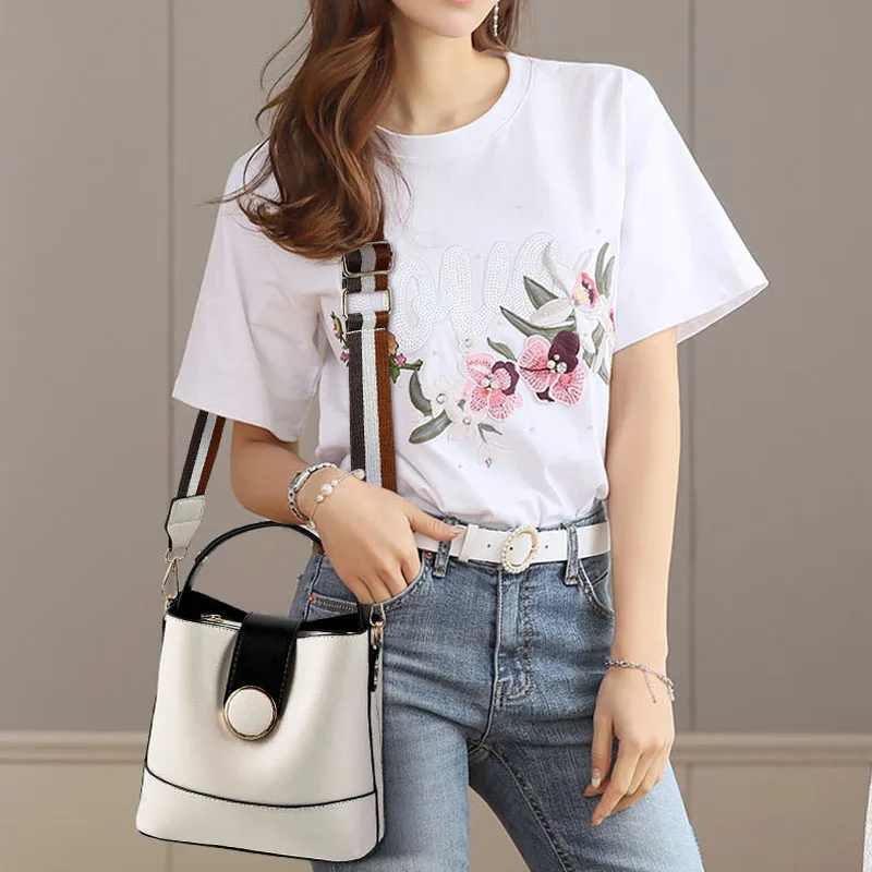 Повседневная Большая женская сумка из искусственной кожи саквояж на широком