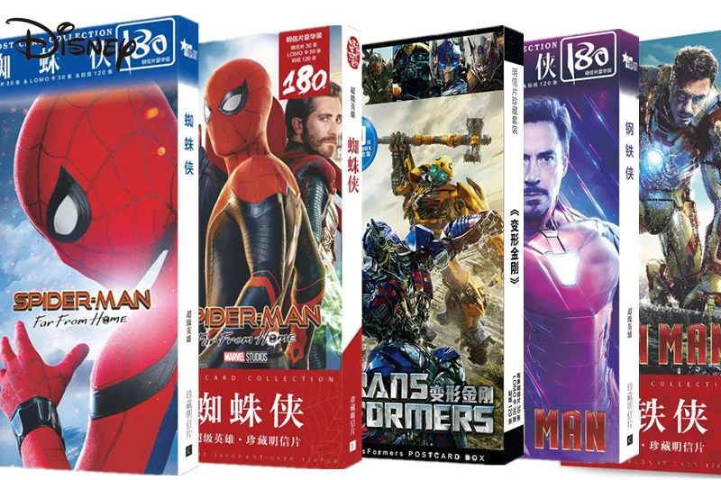 

Disney Anime Postcard Marvel Iron Man Spiderman Transformers Postcard Holiday Invitation Card Collection Card