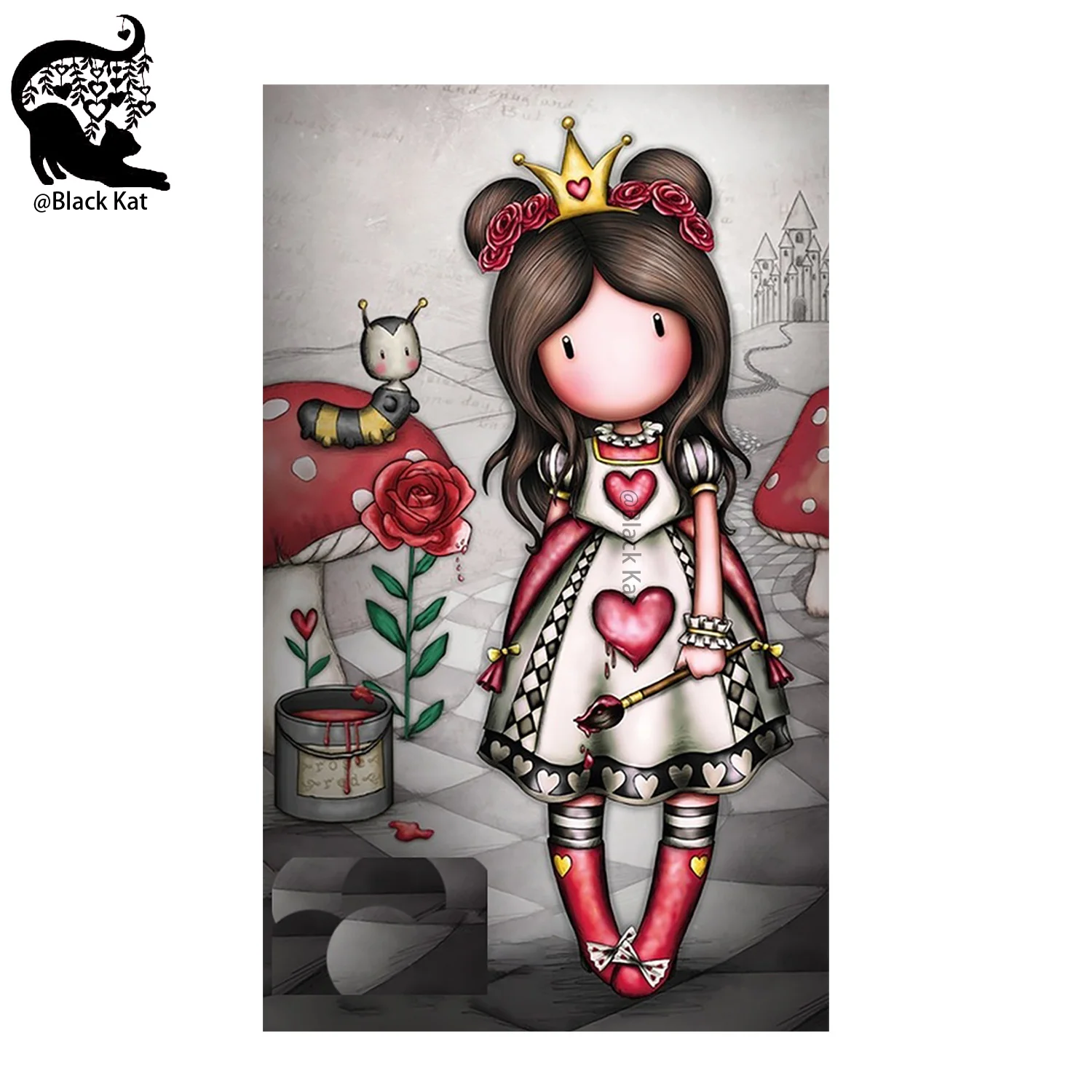 

Lovely Painting Poker Girl Cutting Dies Love Crown Princess Doll Metal Stencil For Scrapbook Gift Card Decorative