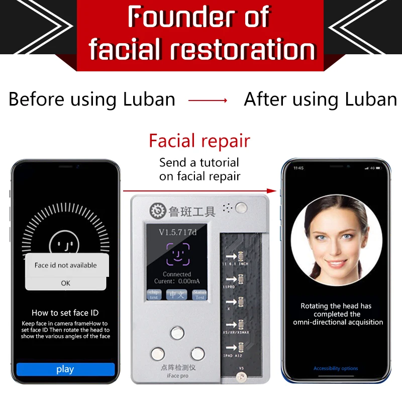 Инструмент Luban iFace Pro flex IC для обнаружения X/XS/XR устройство ремонта точечной