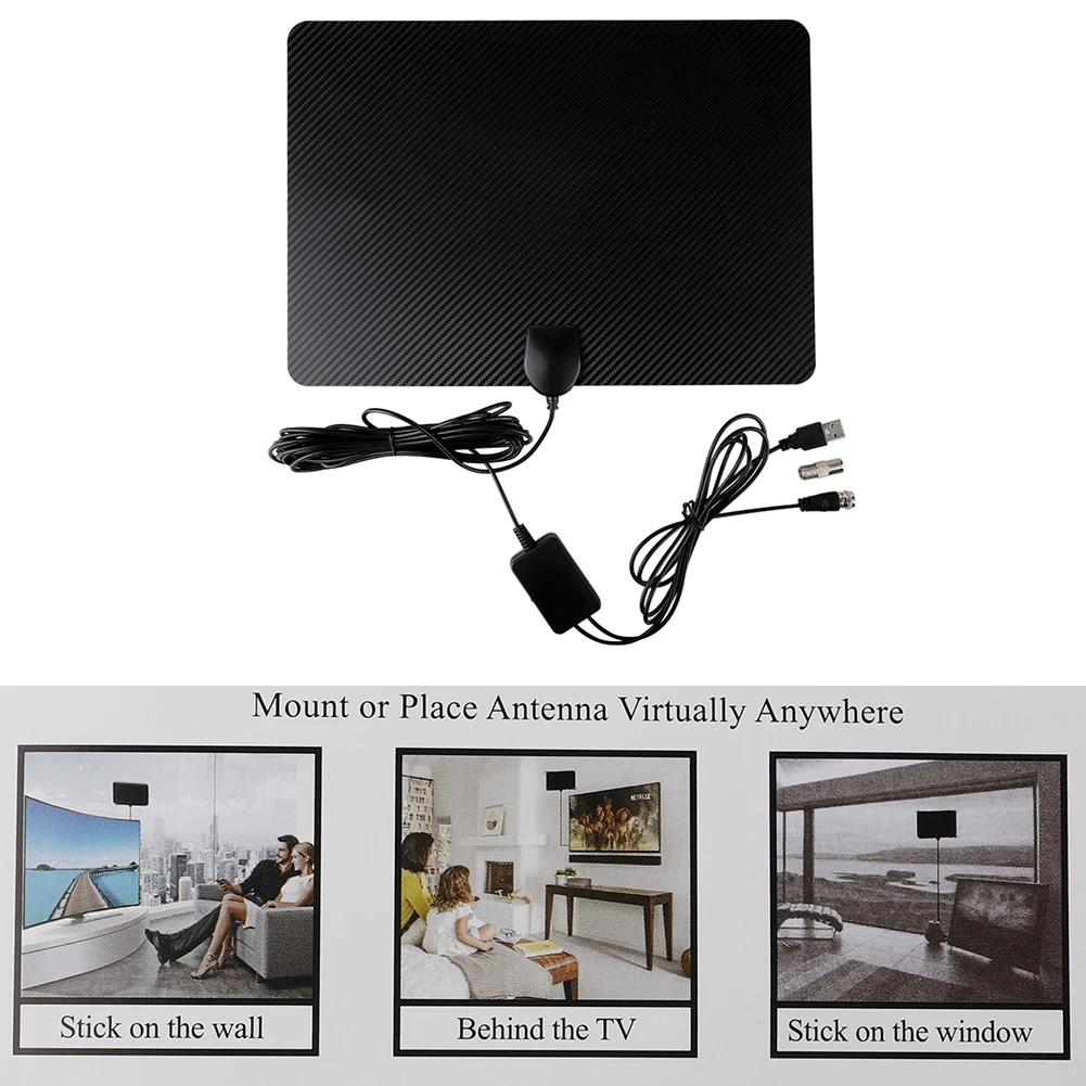 Диапазон 120 миль с усилителем сигнала усилитель антенна для цифрового ТВ