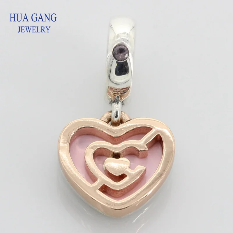 

2019 Valentine's Day 925 Sterling Silver Rose To Love Hanging Charm Women's Romantic DIY787801NBP