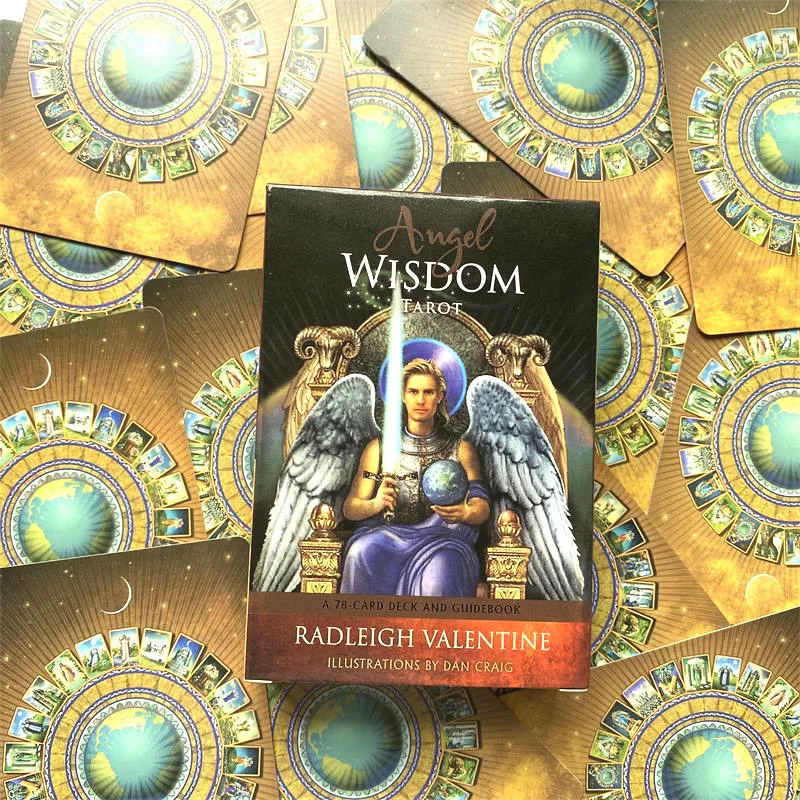 

Angel Wisdom Tarot Cards 78 Cards Deck Board Game for Adult Family Full Colors Poker Size Durable Paper Divination Card Game