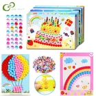 3 шт., детские наклейки-пуговицы с помпонами