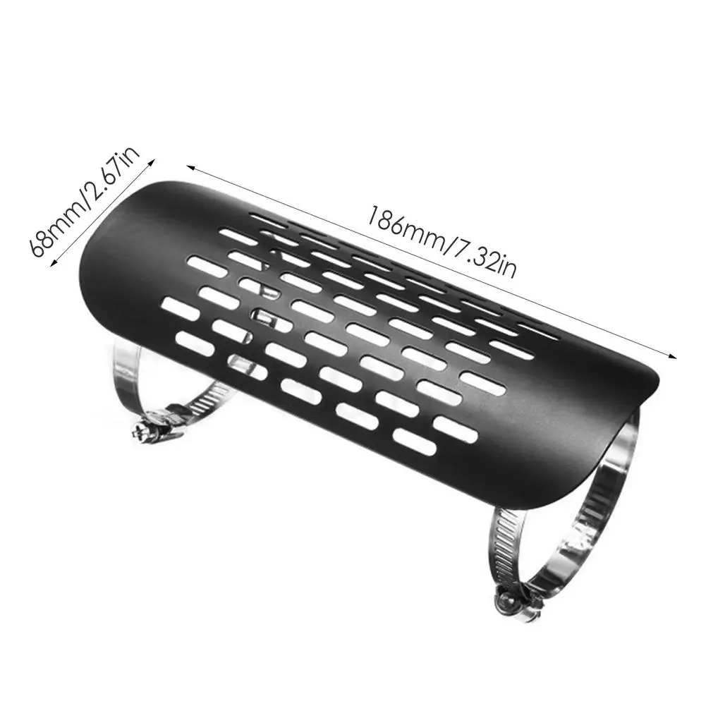 

Universal Vintage Motorcycle Exhaust Muffler Pipe Heat Shield Cover Black Metal Motorbike Modified Curved Guard Heat Cover
