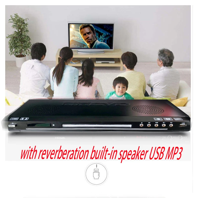 KYYSLB 220V 100 Вт* 2 V5 HD домашний аудио DVD плеер evd, DVD плеер с USB реверберации встроенного двойного Динамик vcd плеер 108 Гц MP3 формат