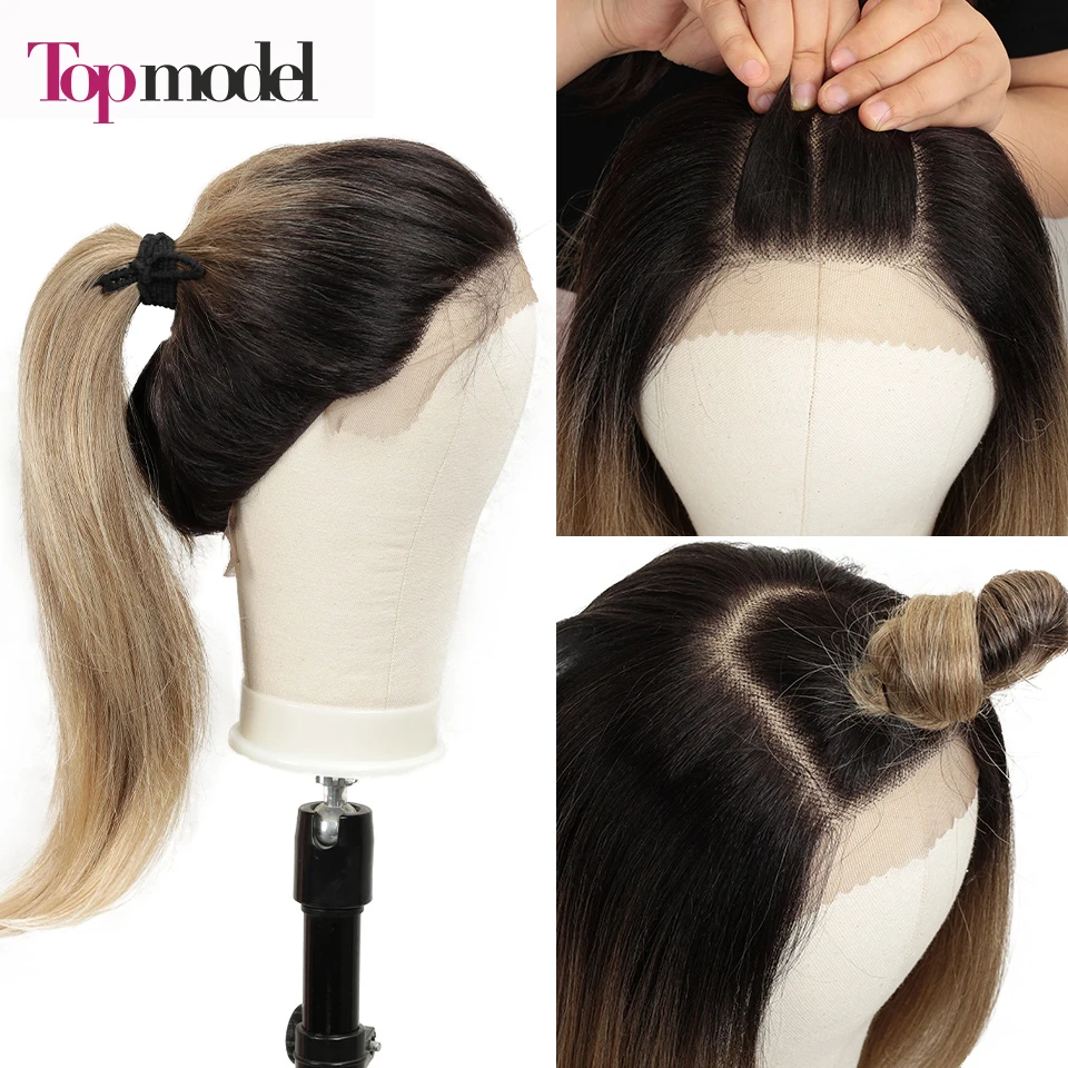 Парик TOPMODEL 13X4 Синтетический на сетке спереди натуральные черные длинные прямые