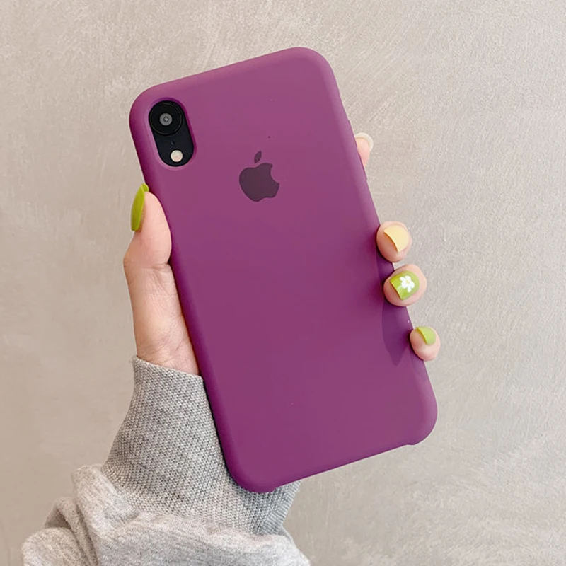 Жидкий силиконовый чехол для iPhone 6S 7 8Plus X XR XS Max виноградный фиолетовый фруктовый