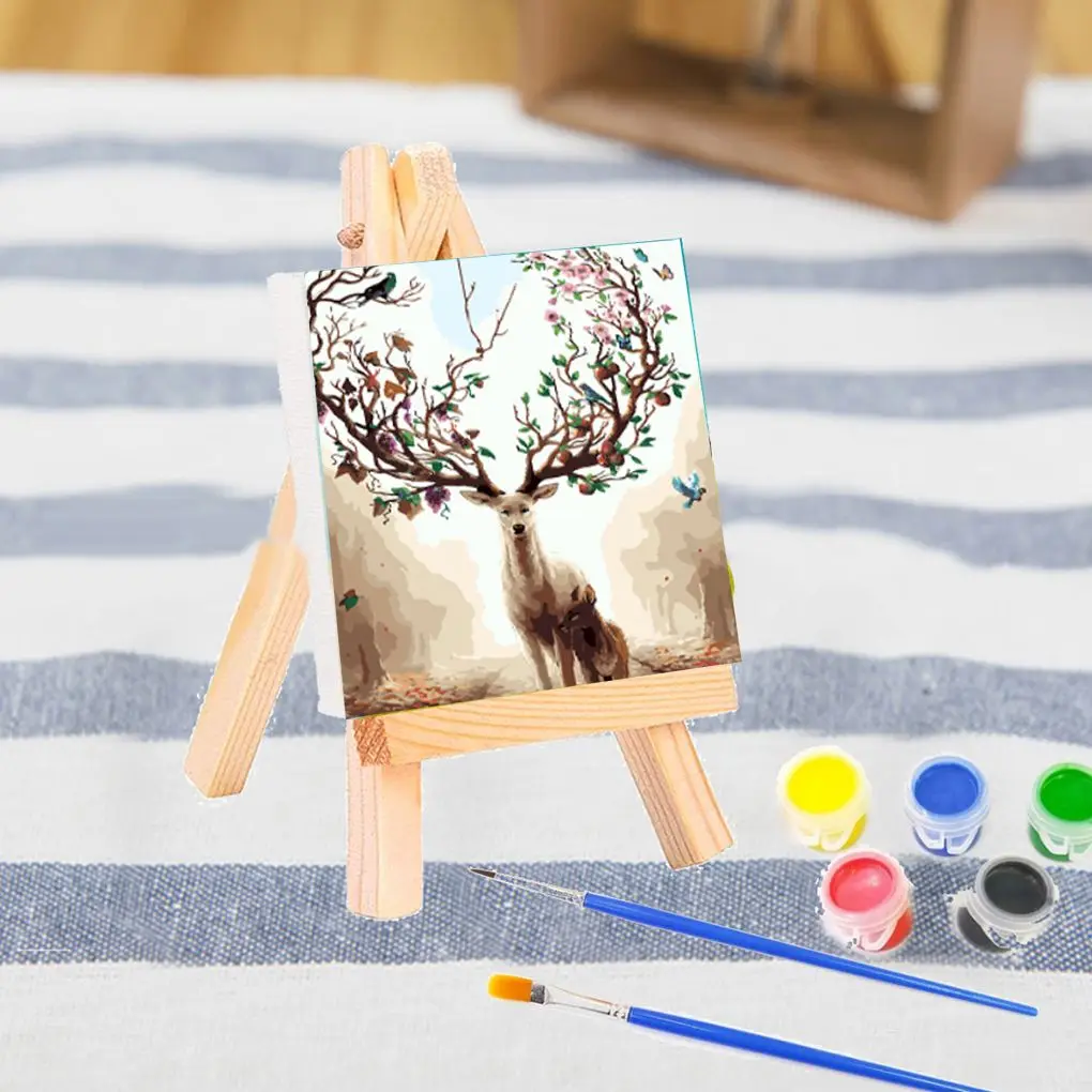 

5pcs Mini Blank Canvas Easel Set Wear-resistant Artful Painting Supply