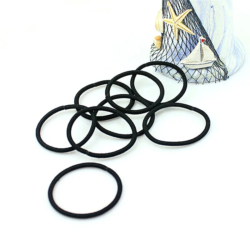 

Женская резинка для волос, черная эластичная лента для волос, 40 шт.