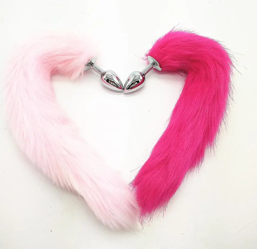 Металлическая Анальная пробка для женщин анальная с настоящим лисьим хвостом