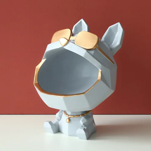 

Nordic Creative Resin Geometric dog Ornaments Gathering Living Room Restaurant Wine Cabinet Home Porch Simple Storage Box
