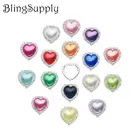 Бриллиантовая пуговица в форме сердца без царапин с жемчугом и стразами с плоской задней стороной 100 шт.лот (искусственная кожа), 20 мм