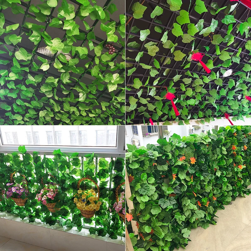 2 1 M искусственная Виноградная лоза Листва Цветы домашний Декор Искусственный