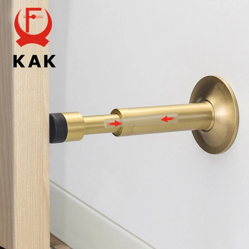 

KAK Pure Copper Hydraulic Buffer Mute Door Stop Floor Wall-Mounted Bumper Door Stopper Holder Non Magnetic Door Touch Hardware