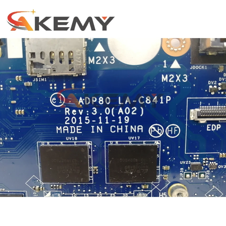 Оригинальная материнская плата для ноутбука DELL Precision 3510 I5-6300HQ ADP80 LA-C841P 0GPDT3 CN-0GPDT3