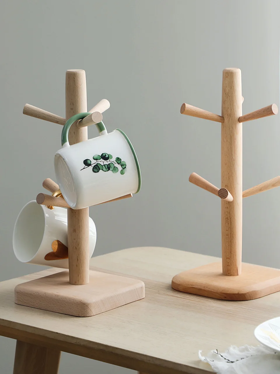 

Japanese Style Beech Wood Cup Holder Creative Storage Rack Teacup Rack Upside Down Household Draining Coffee Table Decoration