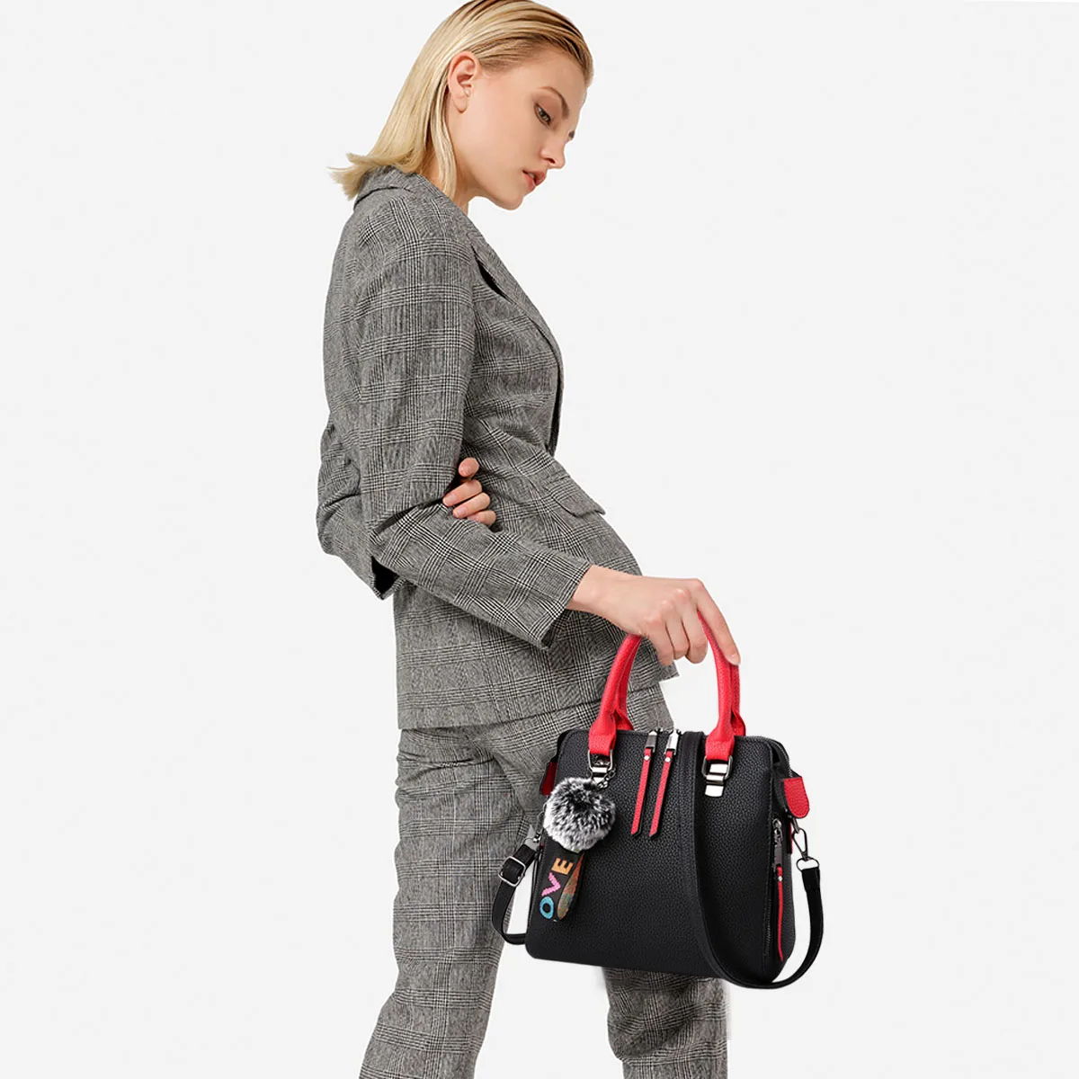 Женская сумка-тоут NICOLE & DORIS Классическая вместительная кожаная сумка через
