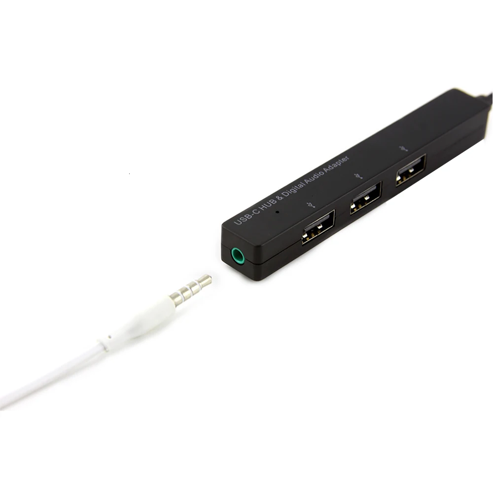 CHYI USB C к цифровому аудиоадаптеру 3 порта 2 0 разветвитель концентратора Type-C 1