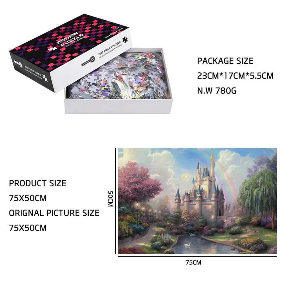 1000 шт./компл. бумажные пазлы декорации головоломки для детей игрушки снятия