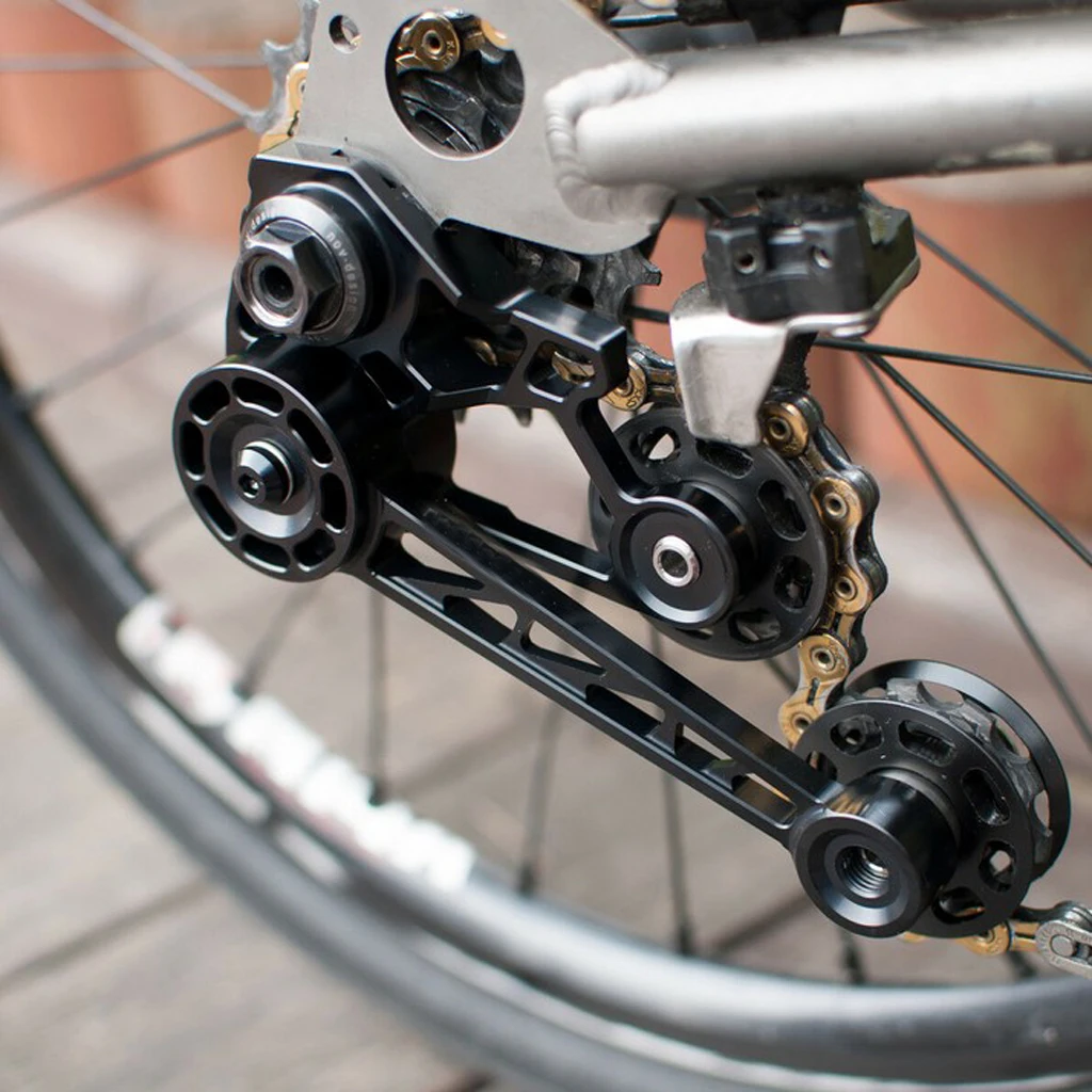

Folding Bike Chain Tensioner Lightweight Rear Derailleur Chain Guide with Sprocket Speed Adjust Pulley Wheel for Brompton