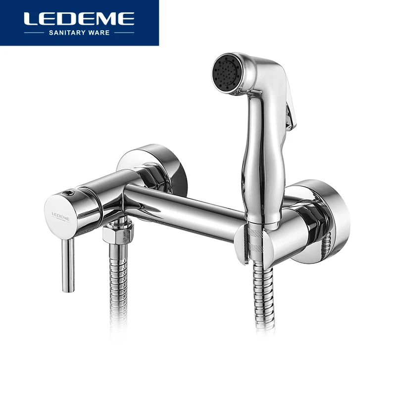Смеситель для биде LEDEME двухфункциональный ванной душа с крючком хромированный