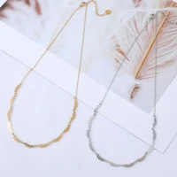 european and american new jewelry fashion stainless steel necklace female ins cool wind titanium steel leaf chain clavicle chain