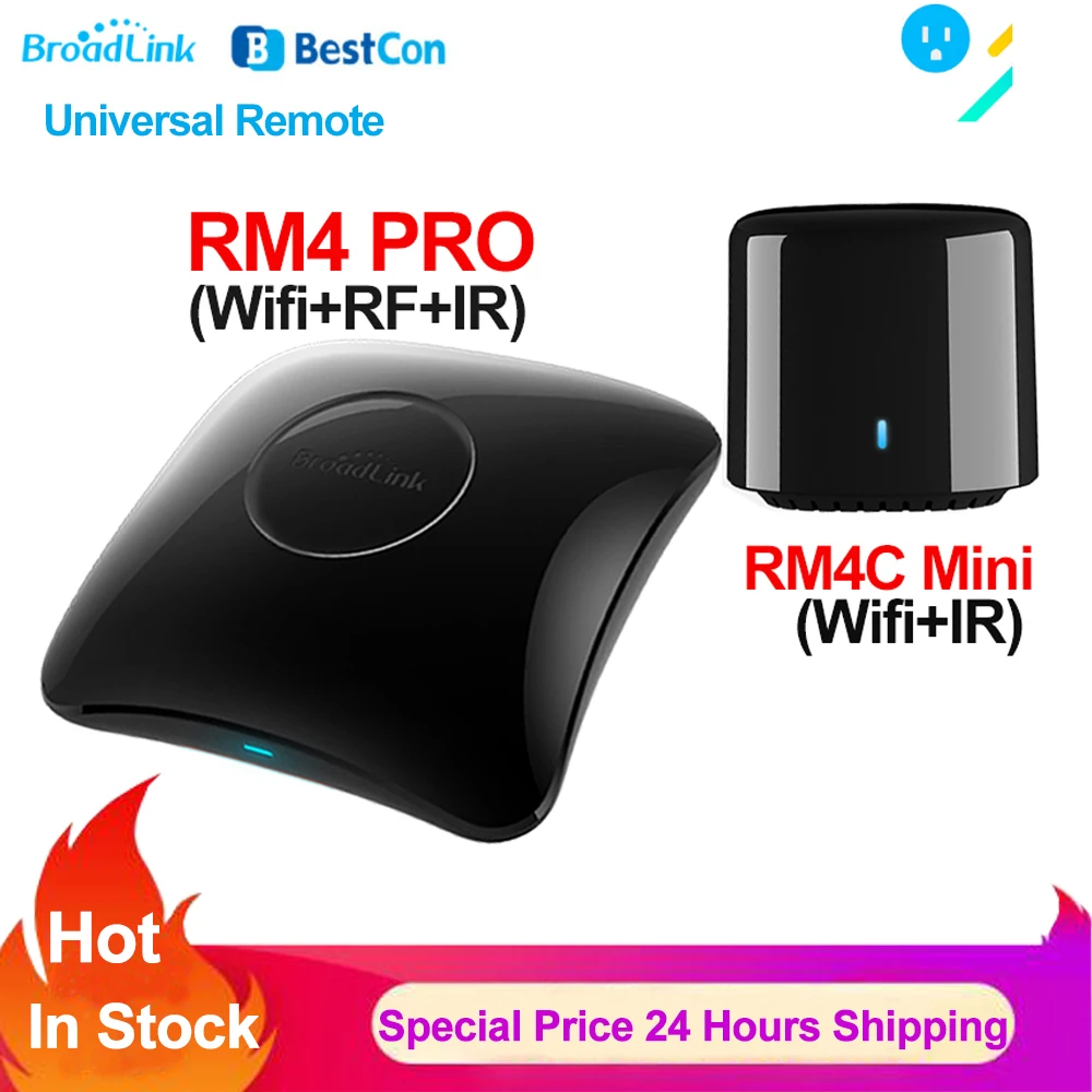 Универсальный пульт дистанционного управления Broadlink RM4 PRO, ИК, радиочастотный, Wi-Fi, BestCon RM4C, работает с Alexa и Google Home