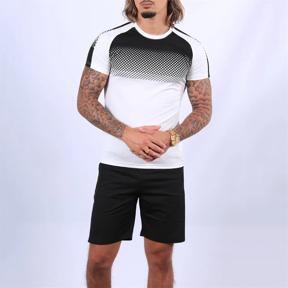 Running T-Shirt Sport Gym T-Shirt Short Sleeve Football Basketball Tennis Shirt Fitness Sports Set Suit Sportswear Oversized 3XL